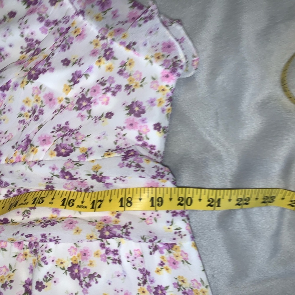 Arula Annie Purple Yellow Floral Maxi Dress With Ruffle Flutter Straps Tiered 14 — image 7 of 8